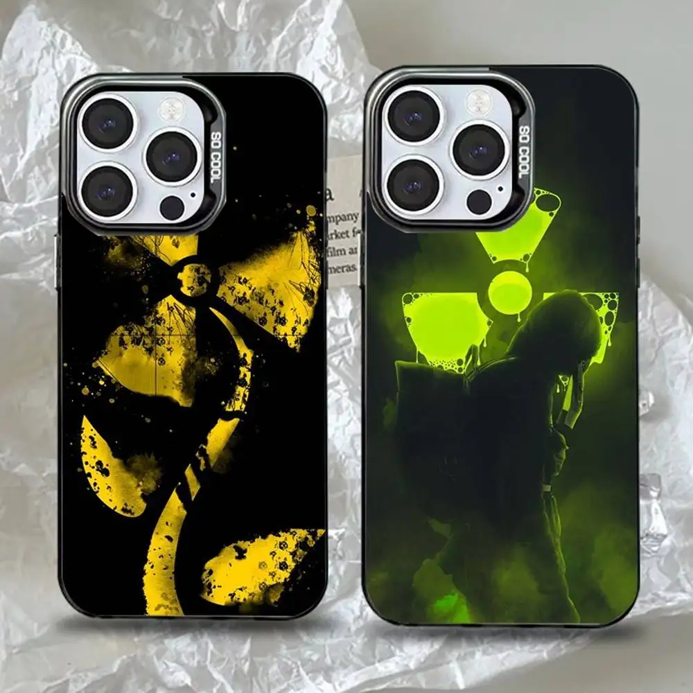 

Nuclear Radiation Toxic Danger Sign Phone Case For iPhone 16,15,14,13,12,11,Pro,Max,Plus,Mini Anti Fall Black Matte Hard Bumper