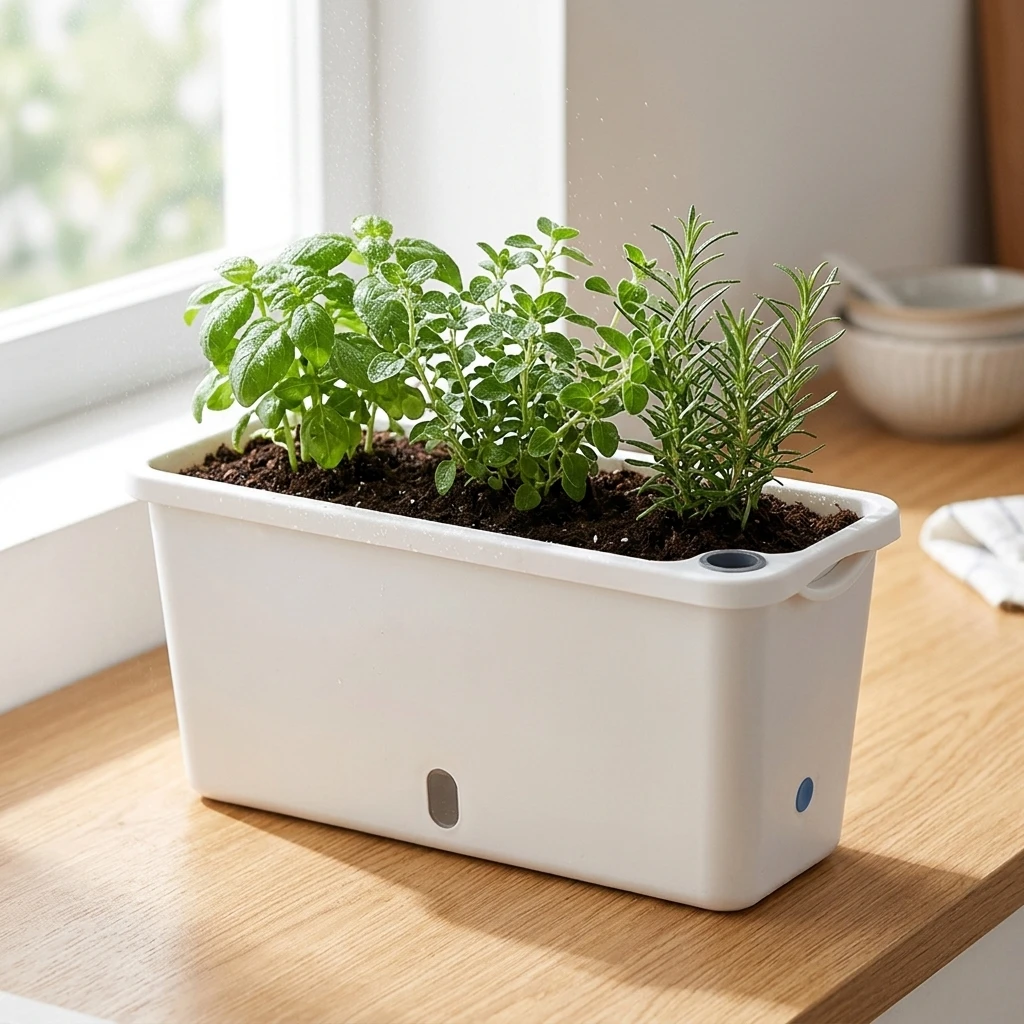 Rectangular Plastic Planter Box with Drainage Hole and Saucer Tray Food Grade PP Window Box Planter for Indoor Outdoor Balcony
