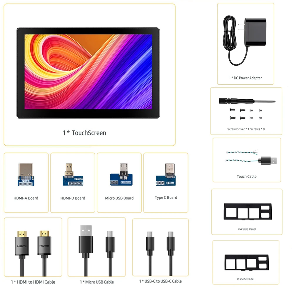 Imagem -06 - Tela Eviciv Raspberry pi Monitor Portátil com Tela Sensível ao Toque de 101 Polegadas 16:9 400cd m ² Ips Tela para Raspberry pi Zero b b+ Win11 10 7