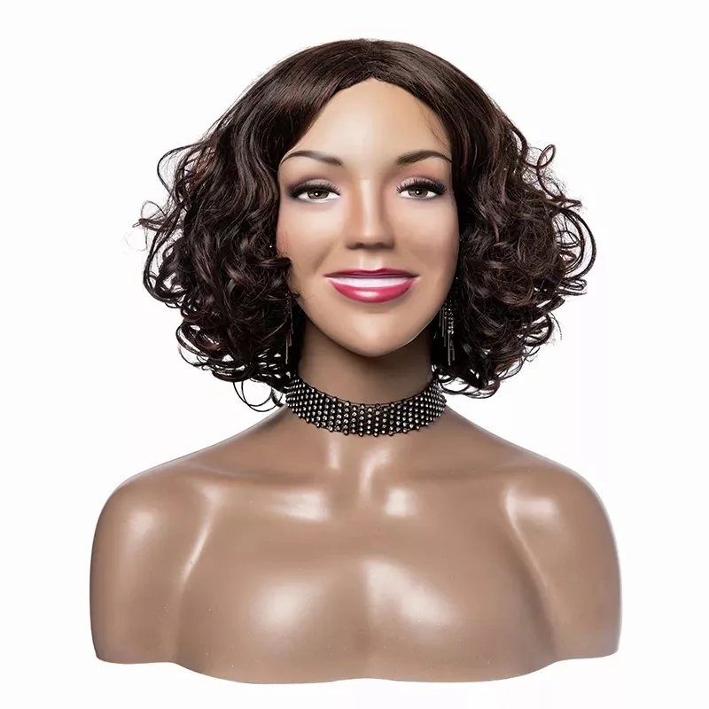 H1142-S2 New Smiling Mannequin Female Smiling mannequin Wig Head Realistic Makeup Fiberglass Female Smiling