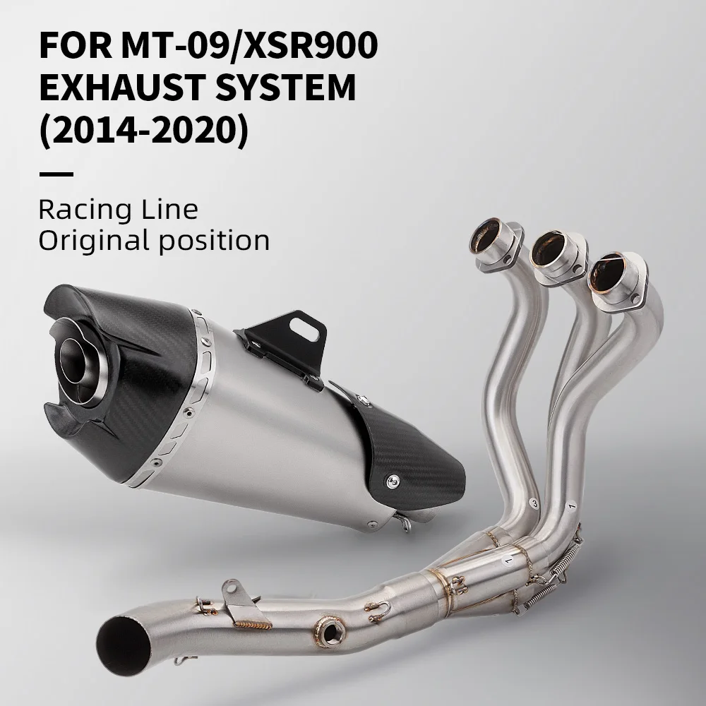 

Escape Front Link Pipe Muffler Motorcycle Exhaust Full Systems For MT09 FZ09 XSR900 2014-2020
