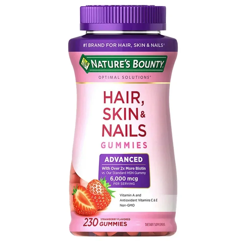 Nature Bounty Natural Treasure Hair Skin Nail Collagen Biotin 230Gummies Women Health Beauty Supplements Young Skin