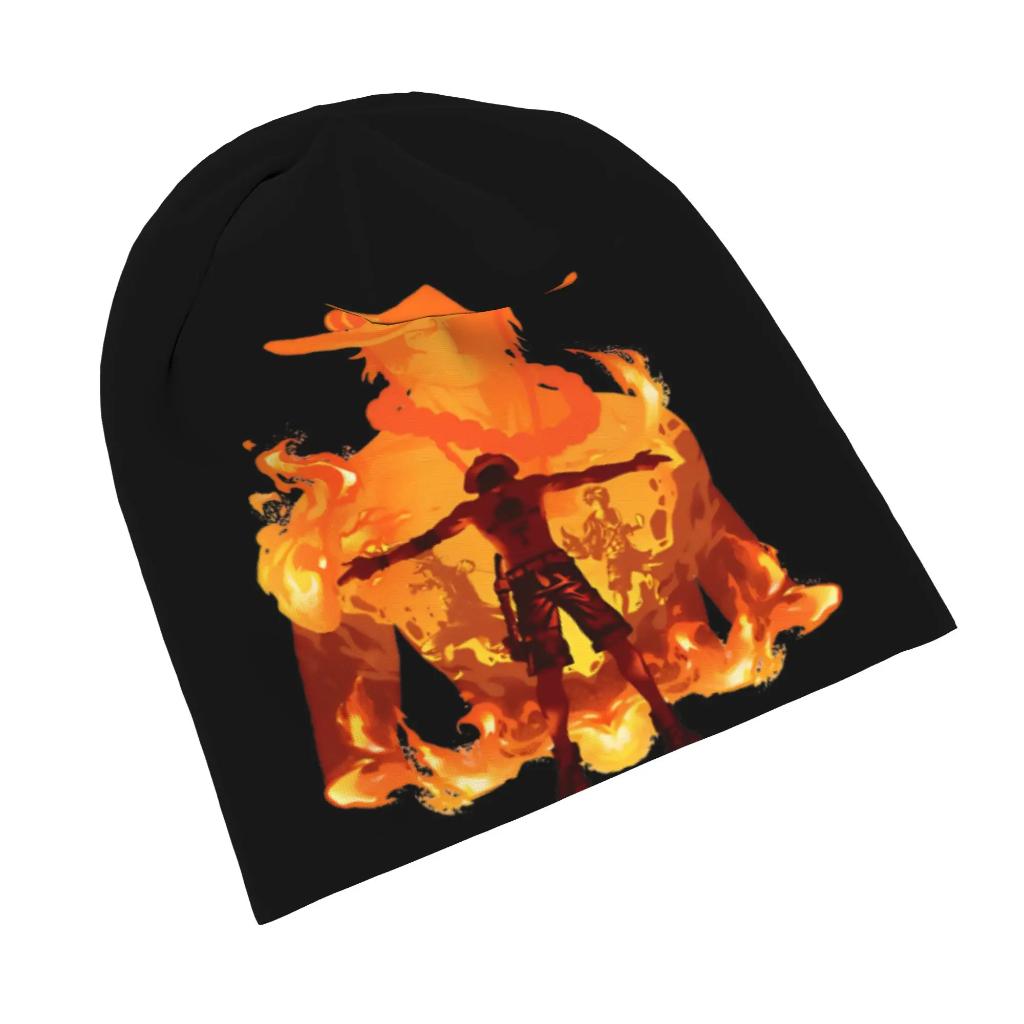 Fire Fist Ace Monkey D Luffy Skullies Beanies Hat One Piece Anime  Summer Men Women Street Caps Warm Thermal Elastic Bonnet Hat