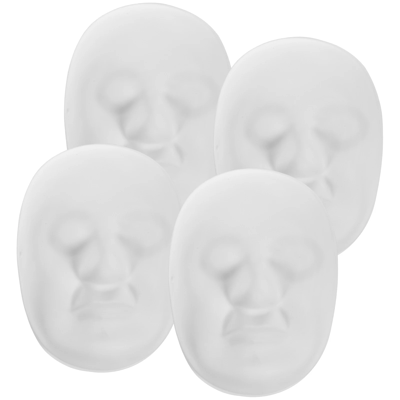 

4pcs Blank Peking Opera Masks Unpainted PVC Mask Masquerade Party Supplies Halloween Women Costume Accessories