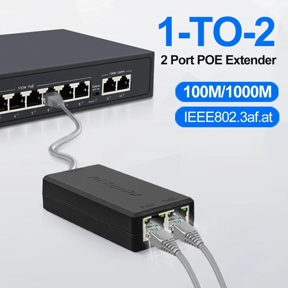 repetidor-poe-de-2-portas-100-1000mbps-1-a-2-extensor-poe-suporte-para-ieee8023af-at-ambiente-externo-para-camera-switch-poe-extensao-de-100-metros