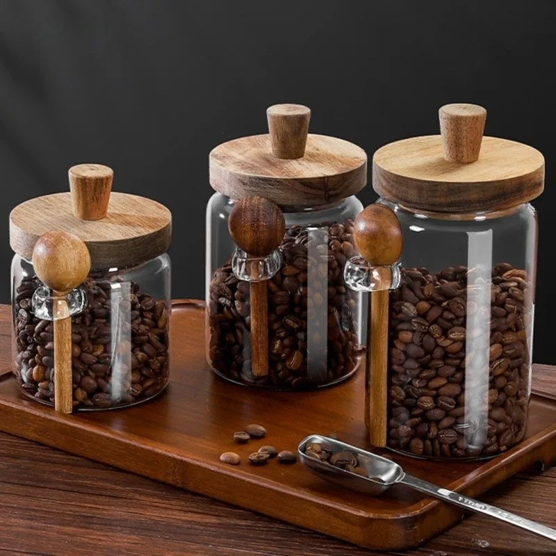 ABJI-유리병 나무 뚜껑과 스푼 포함 13&20&30 - Food Storage Set Glass 리뷰 및 가격