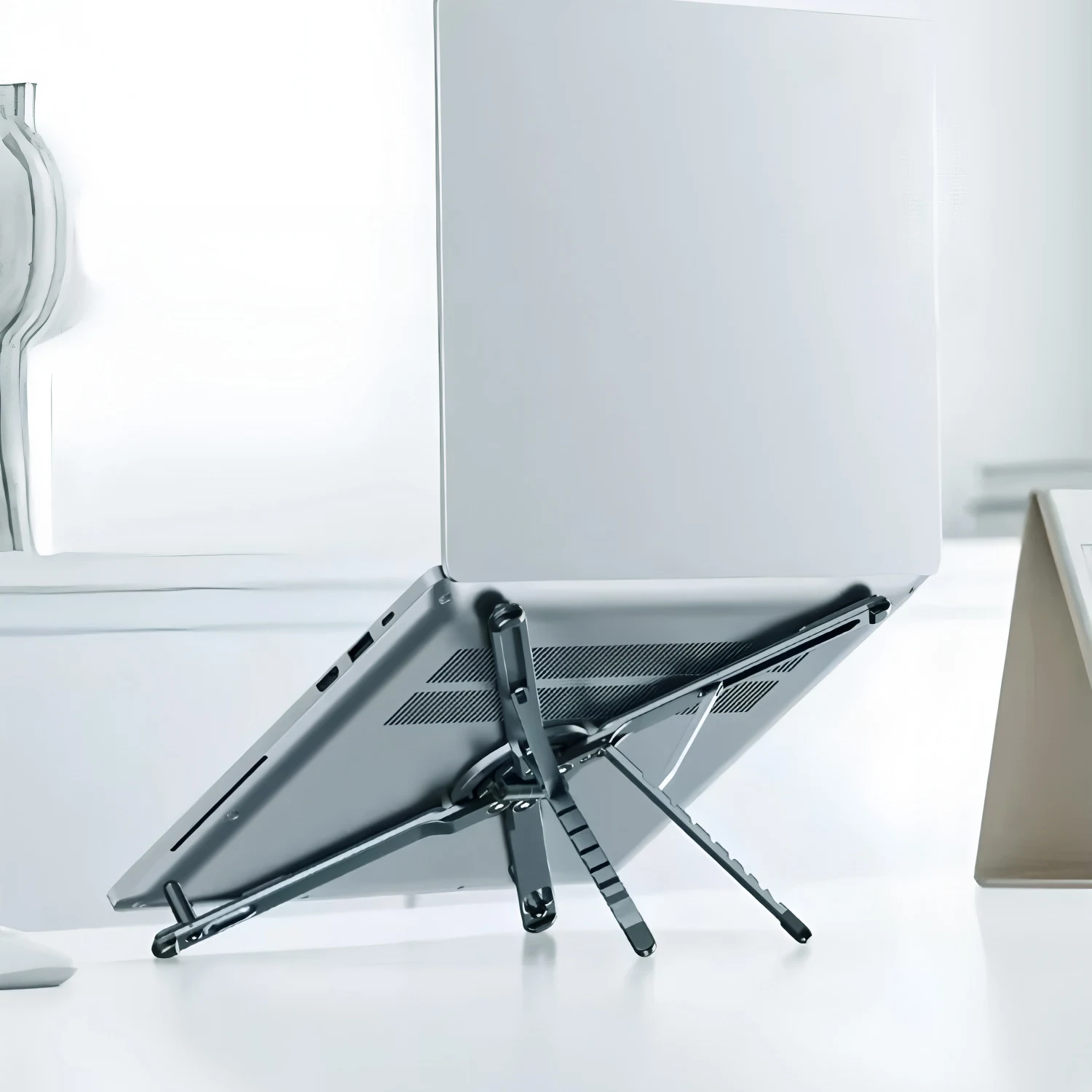 Laptop Stand 3 in 1 Adjustable Aluminum Alloy Magnetic Folding Phone Stand for Laptops, Tablets, and Phones Tablet stand