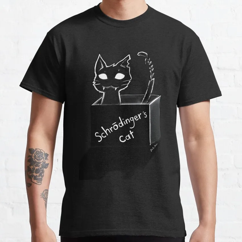 Schrödinger's zombie cat Graphic T-Shirt Short Sleeve Quantum Physics Funny Science Casual Streetwear Unisex Tee S-6XL