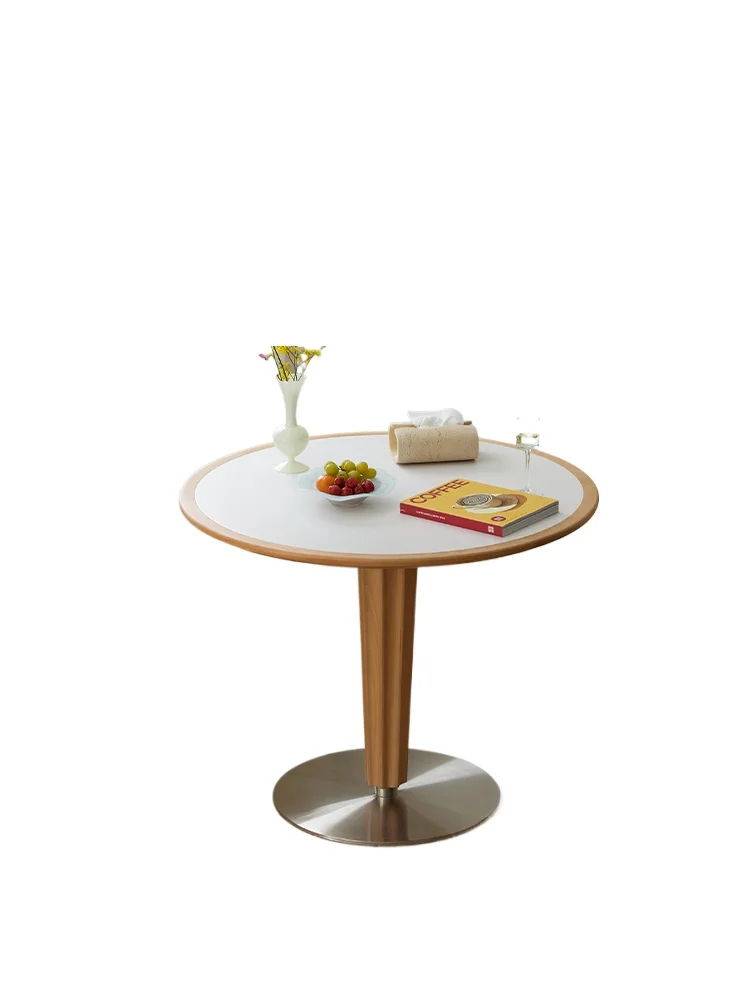 

Furniture: Concentric slate round table, beech wood for home use, small apartment dining table, log style