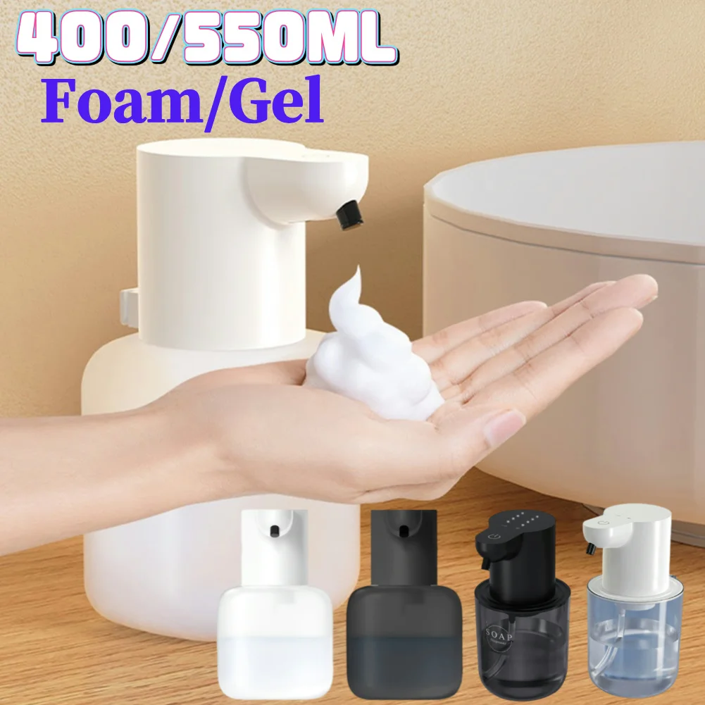 400/550ML Automatic Inductive Soap Dispenser Foam Washing Smart Sensor Hand Washing Soap Dispenser Rechargeable Soap Dispenser