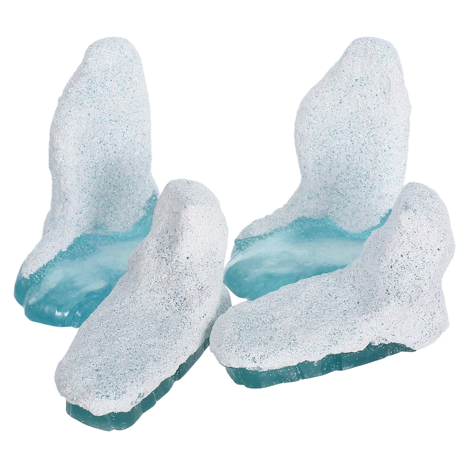 4 pezzi Mini Iceberg Resina Tema artico Ornamento Micro Paesaggio Decor Piccole statue polari per la casa Acquario Scrivania Giardino