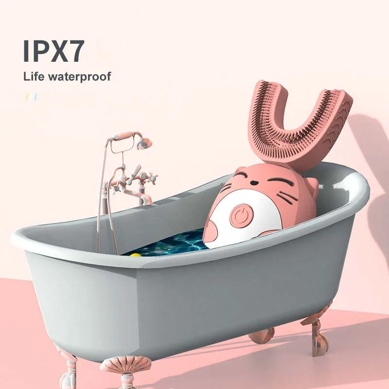 Child  Electric Toothbrush Cleaning Silicone Children 360 Degrees Automatic USB Rechargeable Smart Kids Toothbrush u shape