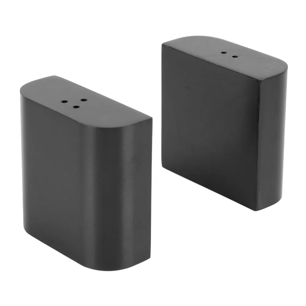 2 PCS 304 Stainless Steel Salt And Pepper Shakers Set Black Elegant Design Condiment Jar Set Multi-Purpose Portable
