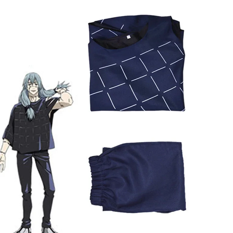 Jujutsu Kaisen Mahito Costumi Cosplay Parrucca Anime Top Pantaloni Vestito Costume di Halloween per Gli Uomini Festa di Carnevale Gioco di ruolo Parrucche Puntelli JS