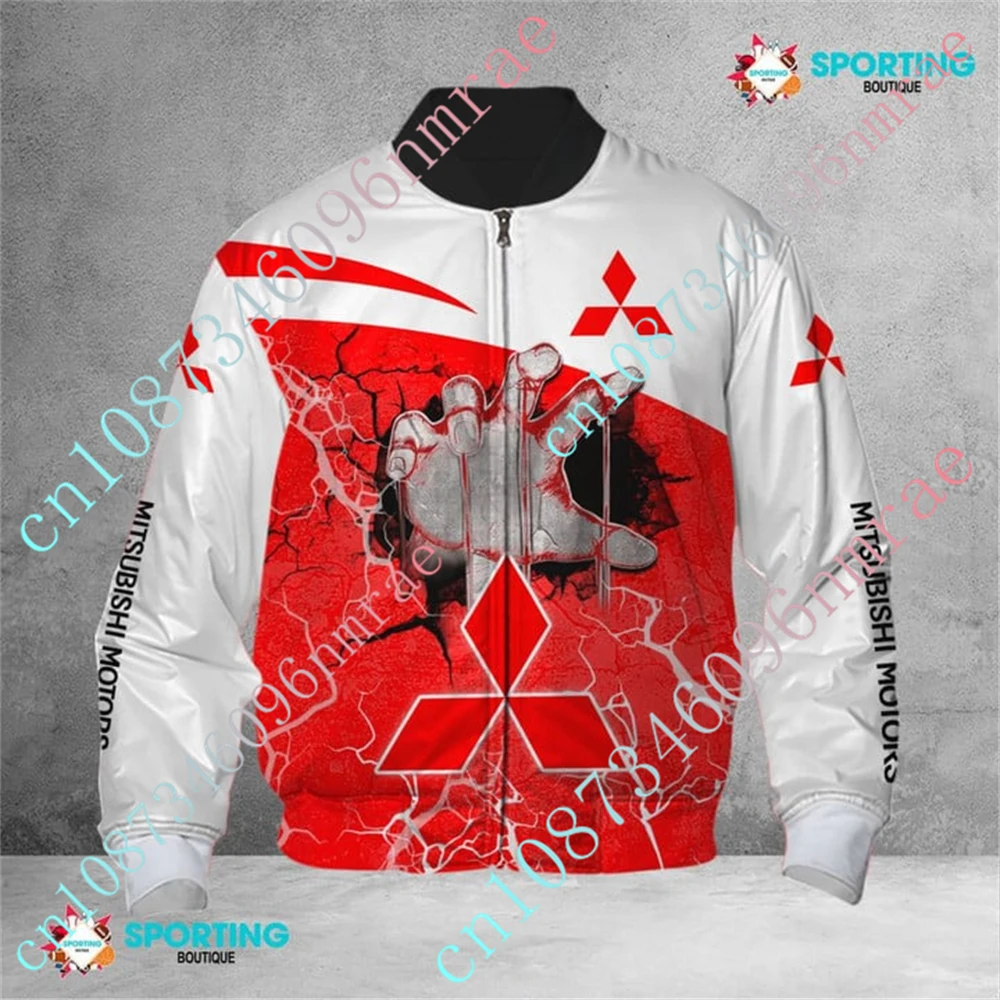 Mitsubishi Bomber Jacket Harajuku Clothing Thick Coats Hip Hop Windbreaker Techwear Baseball Uniform Jackets For Men Custom Logo