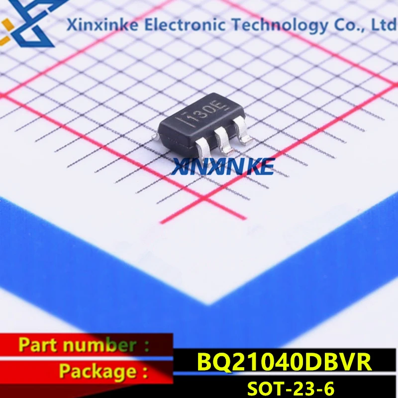 

BQ21040DBVR SOT-23-6 Silk-screen:130E 13OE Battery management chip 1-cell, 0.8-A Li-ion and Li-polymerymer battery charger