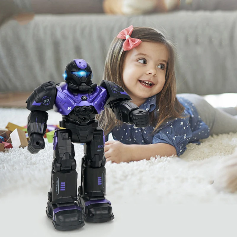로보캅 춤추는 걷는 로봇 음악이 나오는 아기 장난감 음악과 LED 다채로운 깜박이는 불빛이 있는 소년 소녀용