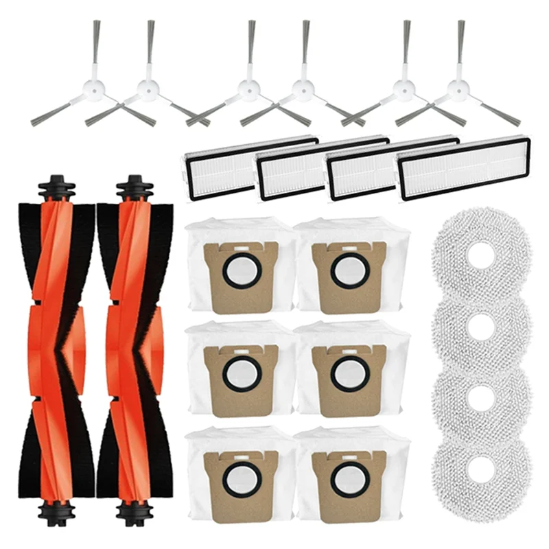 

BAAO-For Xiaomi Mijia Omni 2 C102CN, B101CN, B116, X10+ Robot Vacuum Parts Main Side Brush Hepa Filter Mop Cloth Dust Bags