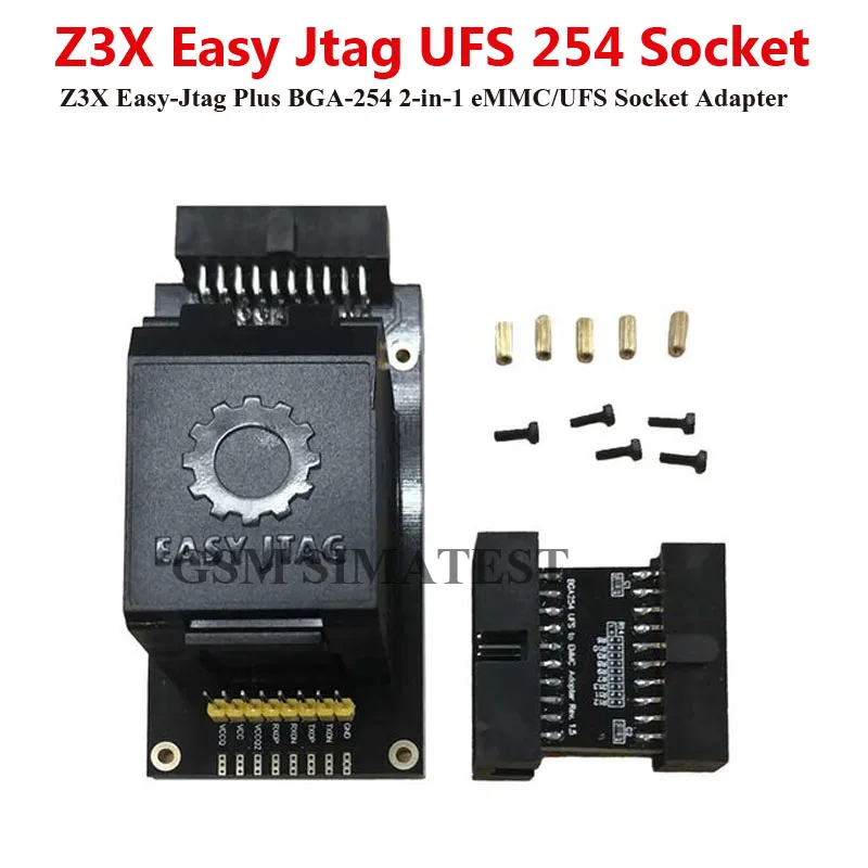 Z3X EASY JTAG PLUS UFS BGA 254  EMMC/UFS 2-in-1 Socket Adapter with Easy JTAG Box