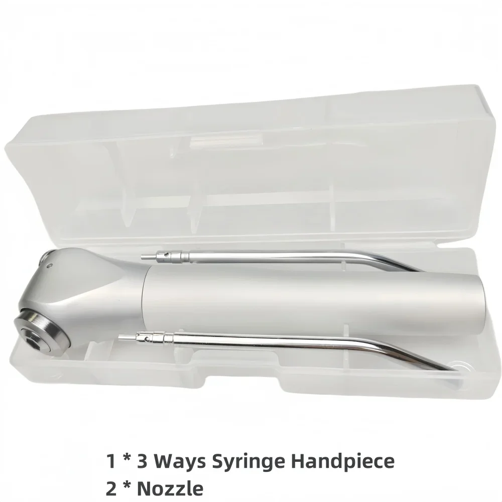 

JUMTOP Dental 3-Way Syringe Air/Water Spray Handpiece with 2 Nozzles & Tubes Triple Syringe Kit for Medical Dental Use