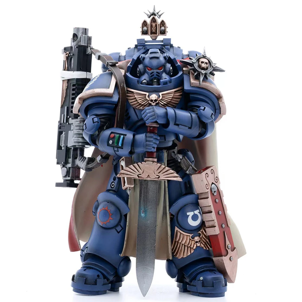 JOYTOY Warhammer 40,000 1/18 figurines d'action capitaine Ultramarines avec fusil à boulon lourd fabriqué par le maître modèle militaire Anime