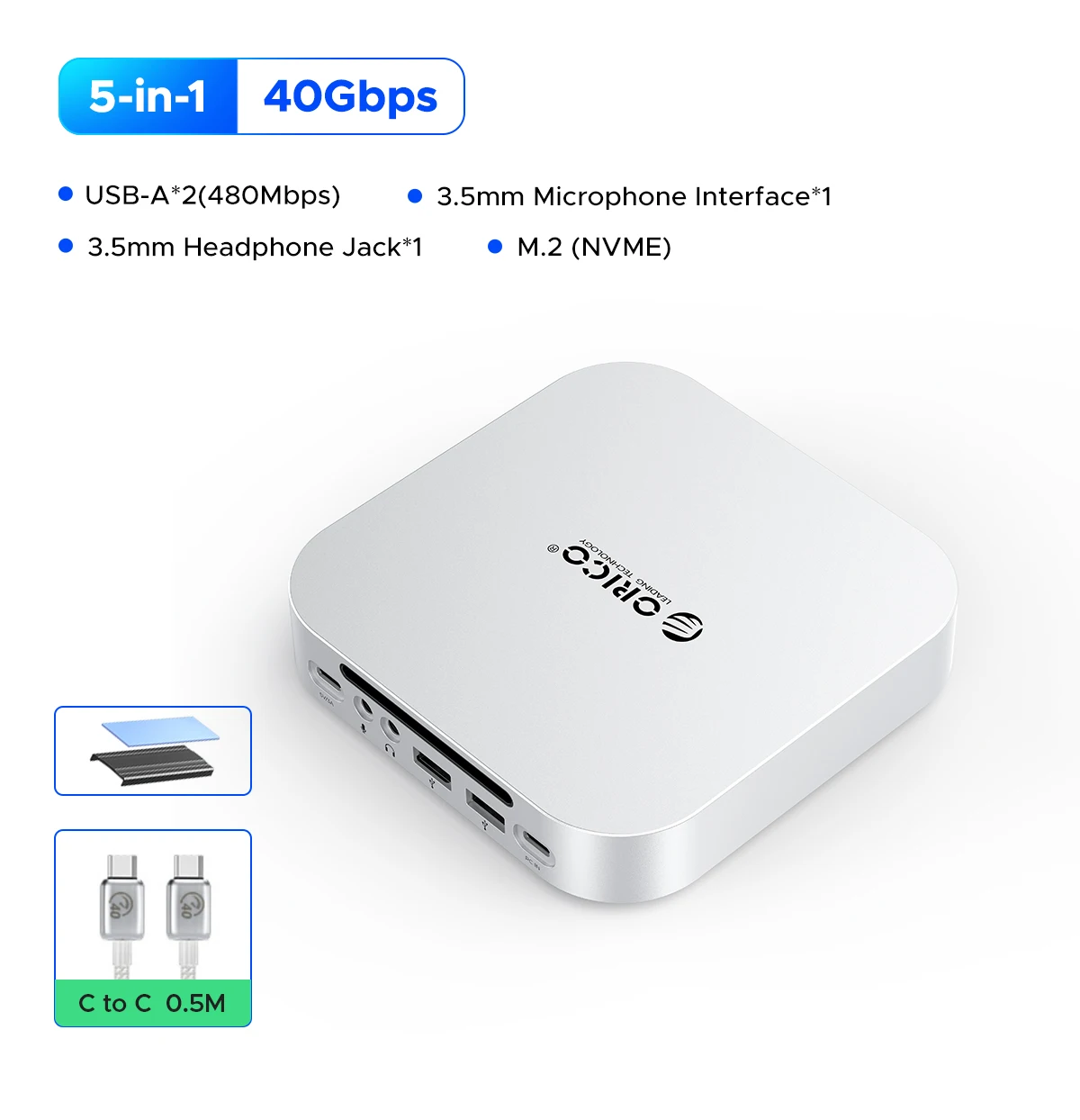 ORICO MiniLink USBハブ ドッキングステーション Mac mini M4/M4 Pro