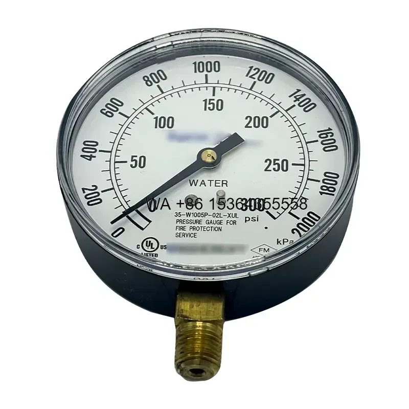 Wmwmnu FM Stainless Steel Water Fire Protection Pressure Gauge for Fire Sprinkler Systems