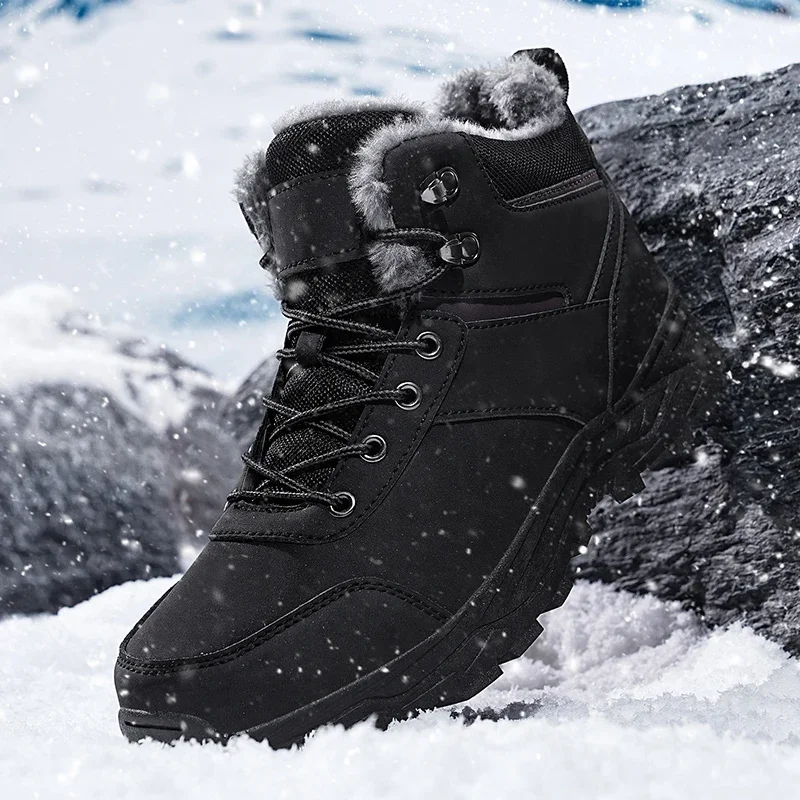 Botas de nieve de invierno de marca para hombre, zapatillas de deporte, zapatos informales de escalada, botas de senderismo para deportes al aire libre Unisex antideslizantes, envío rápido, talla 39-48