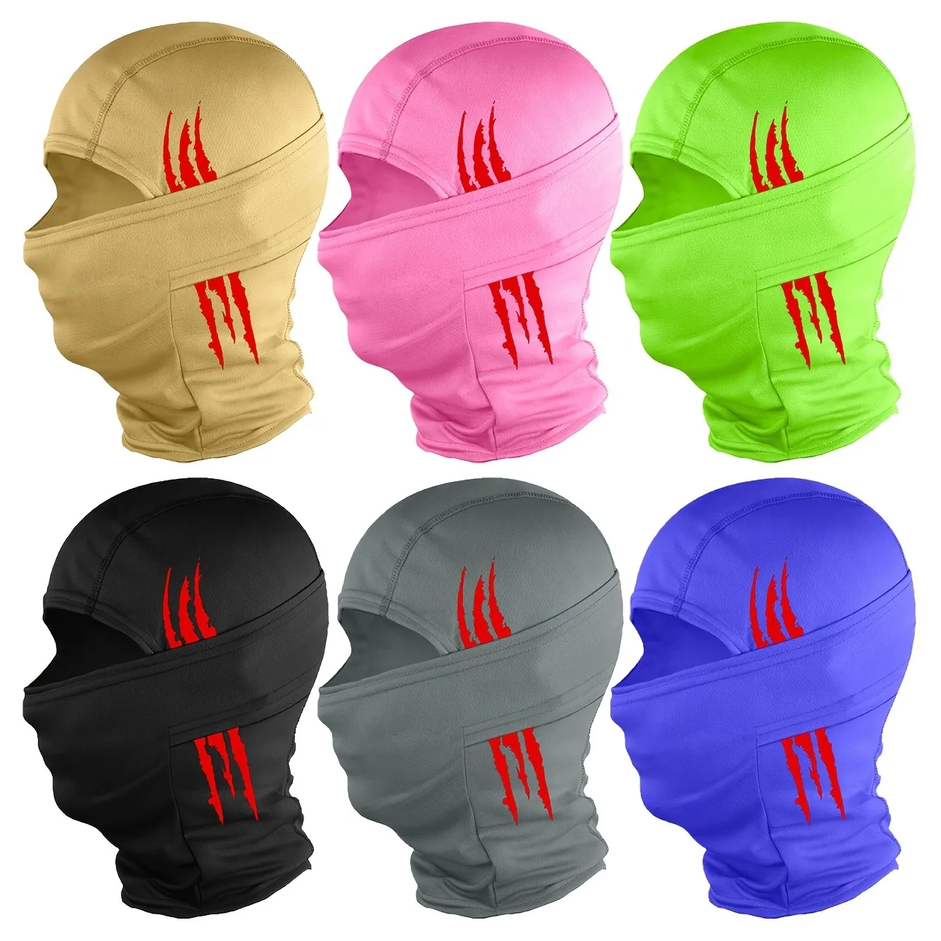 Multifunctional Hooded Cap All Face Mask-Breathable, Elastic, Windproof, Dustproof, Sunshade Cycling Hat Outdoor Pullover Mask