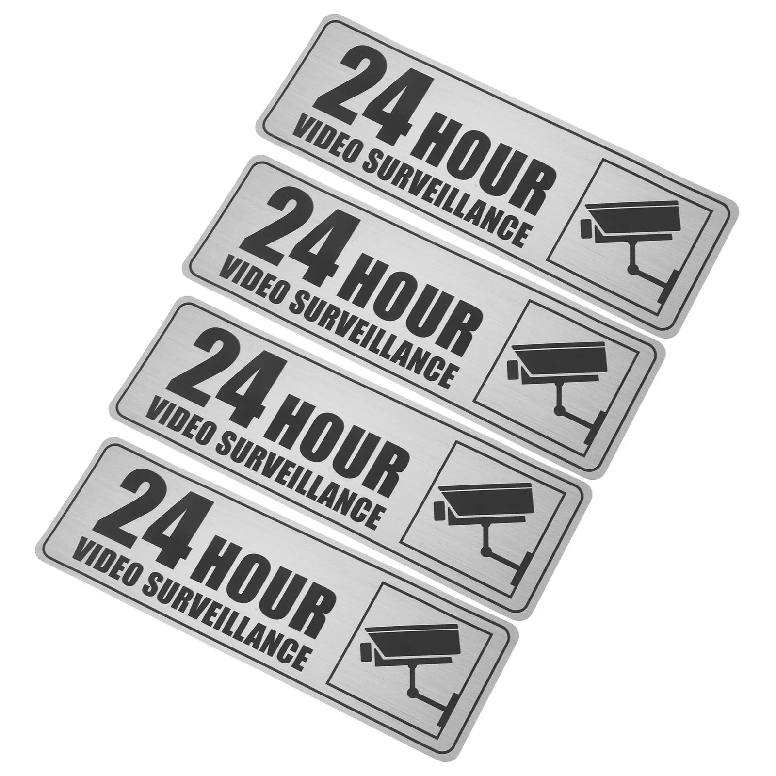 

2 Sheets Self-Adhesive Monitoring Sticker Security Camera Sign Office Public Spaces 24 Hour Video Surveillance Warning Decal