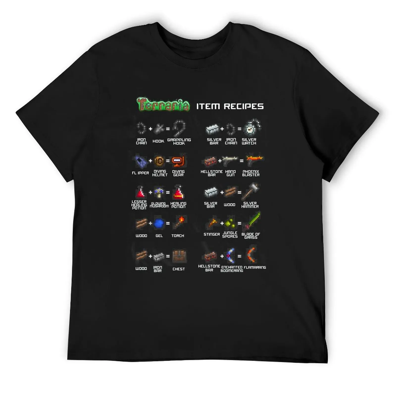 

Terraria Game All Weapons Item Recipes T-Shirt blanks man t shirt baggy shirts t shirts for men pack