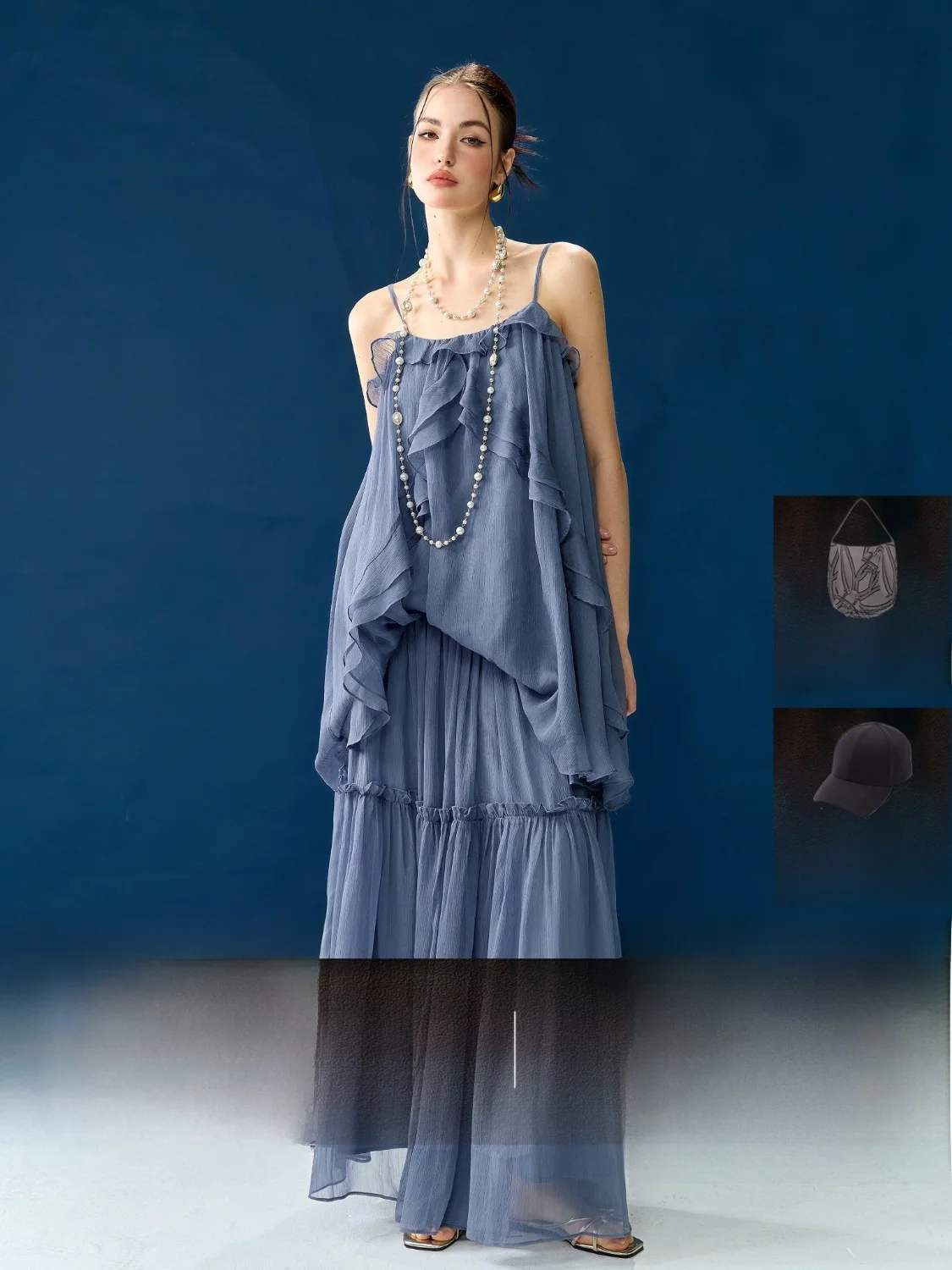 MS Page Hello Fairy T Conjunto de falda f drapeada liviana con sves voluminosos y diseño fluido suelto para mujeres jóvenes