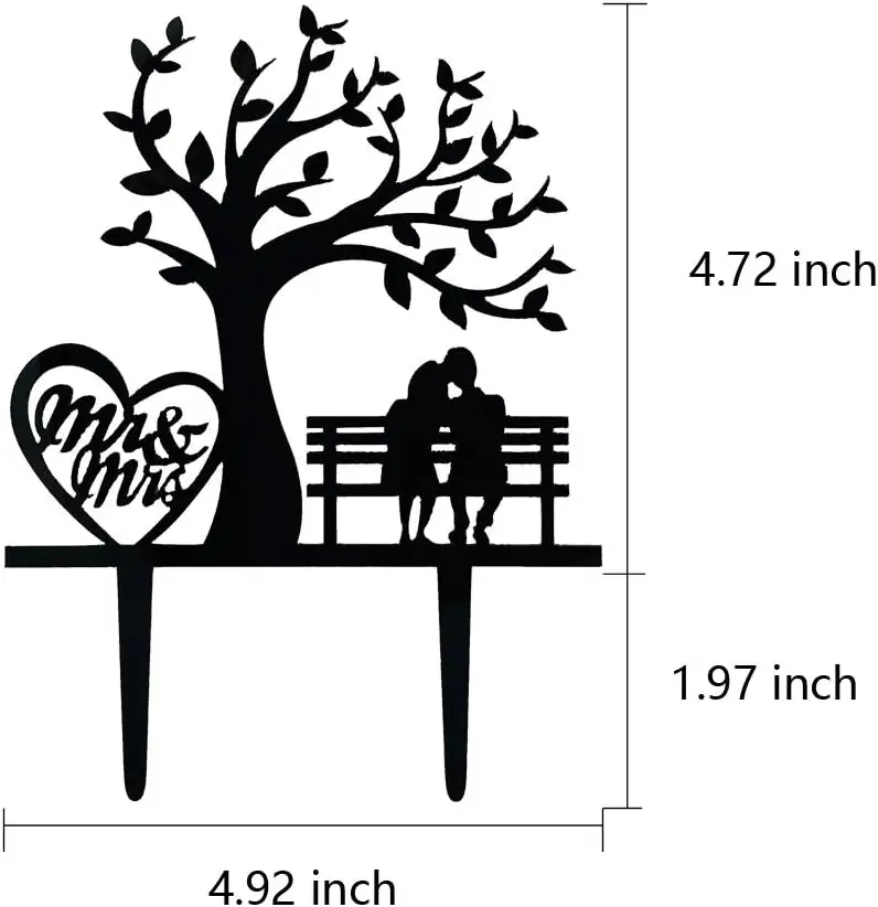 he Bride and Groom sitting in Bench under tree Wedding Cake Topper,Mr and Mrs Wedding Cake Topper, Tree & Bench Bridal Shower