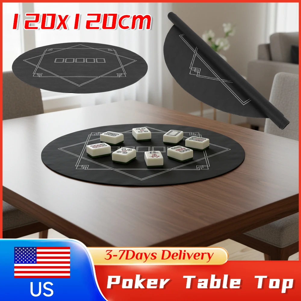 

Коврик для покерного стола Texas, резиновый, с нескользящим покрытием, 120x120 см, с обработанными краями, профессиональное покрытие для игровых столов, для игры в маджонг
