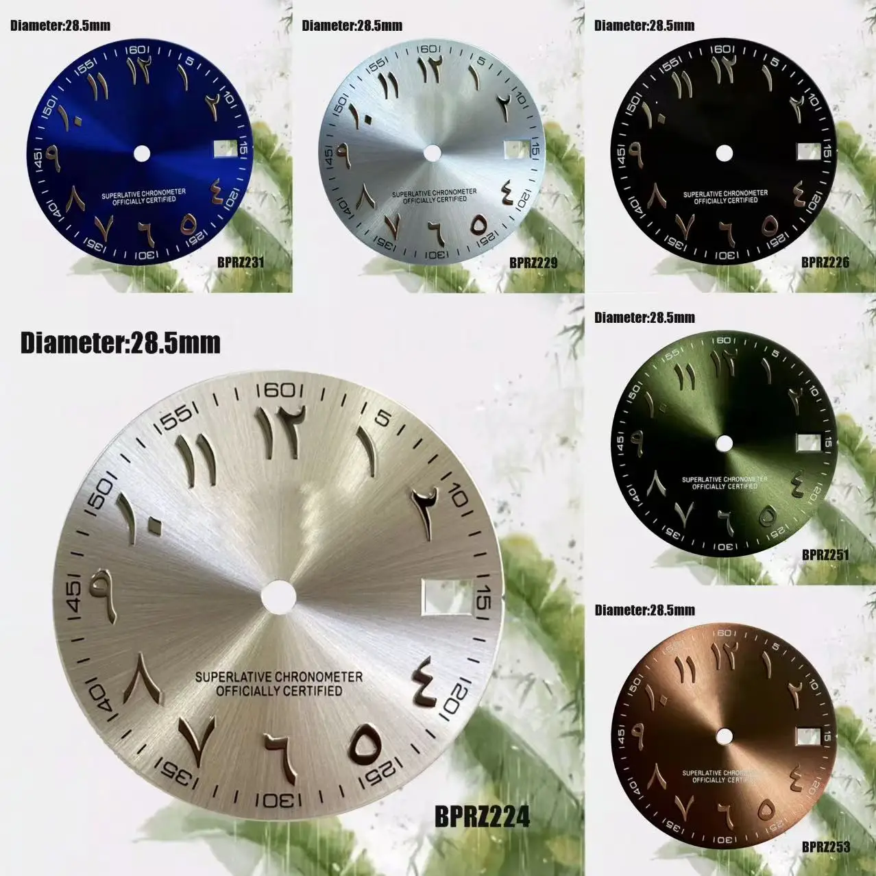 PTL 28.5mm Selling Blue Green Arabic Numerals S Logo Dial No Luminous Suitable Green Dial NH35 Japan Movement Watch Accessories