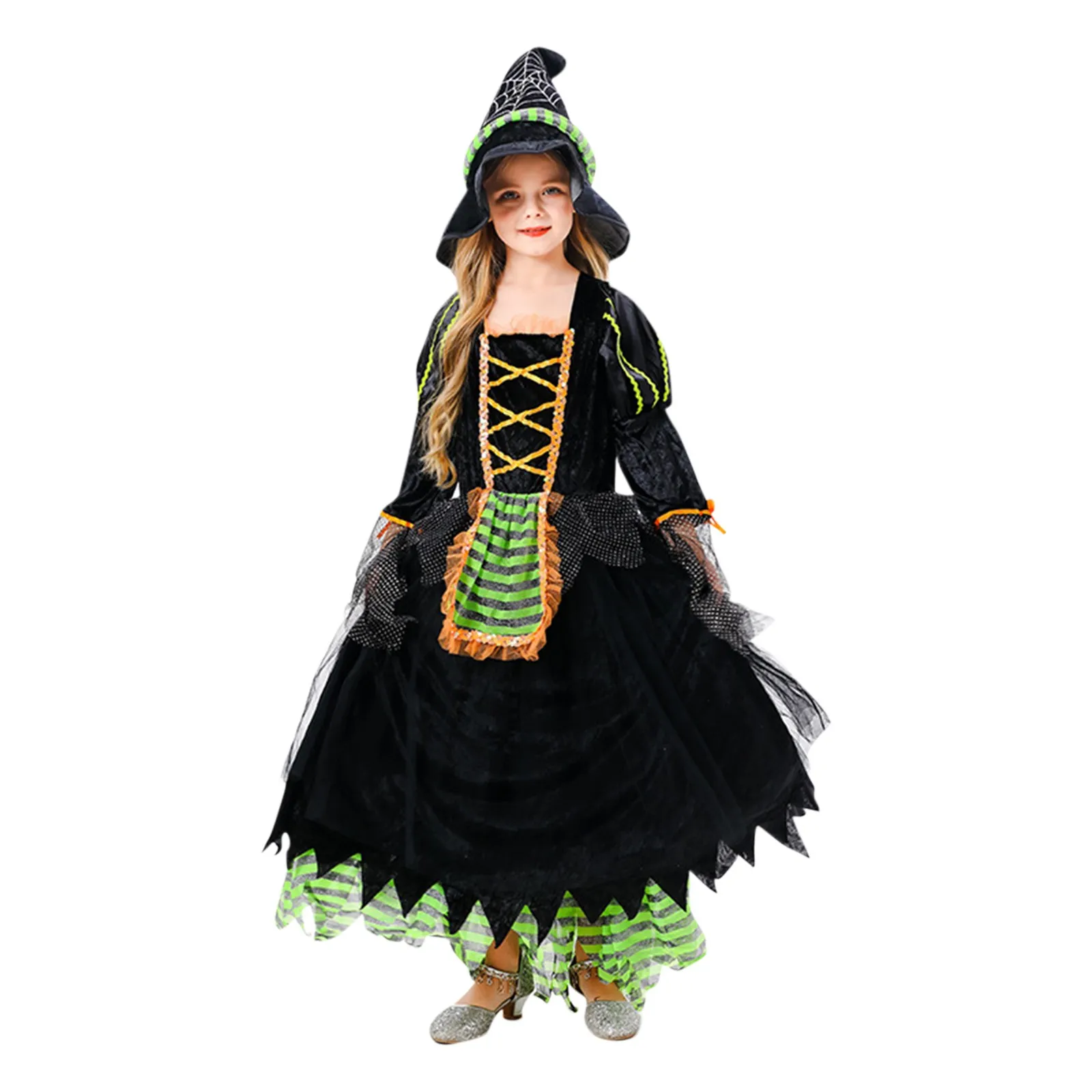 Halloween Witch Costume For Kids Halloween Fantasy Vampire Costume Girls Witch Cosplay Children\'S Performance Clothing For Party