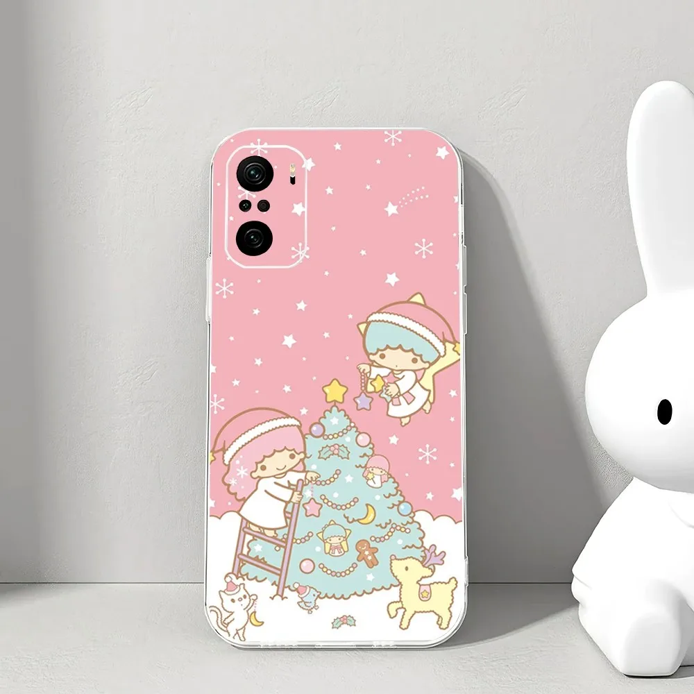 S-sanrio L-little Twin S-stars Phone Case For Xiaomi 11 Redmi Note 11 5G 8T 9A 9 10T Note8Pro Note9 12SUltra Transparent Case