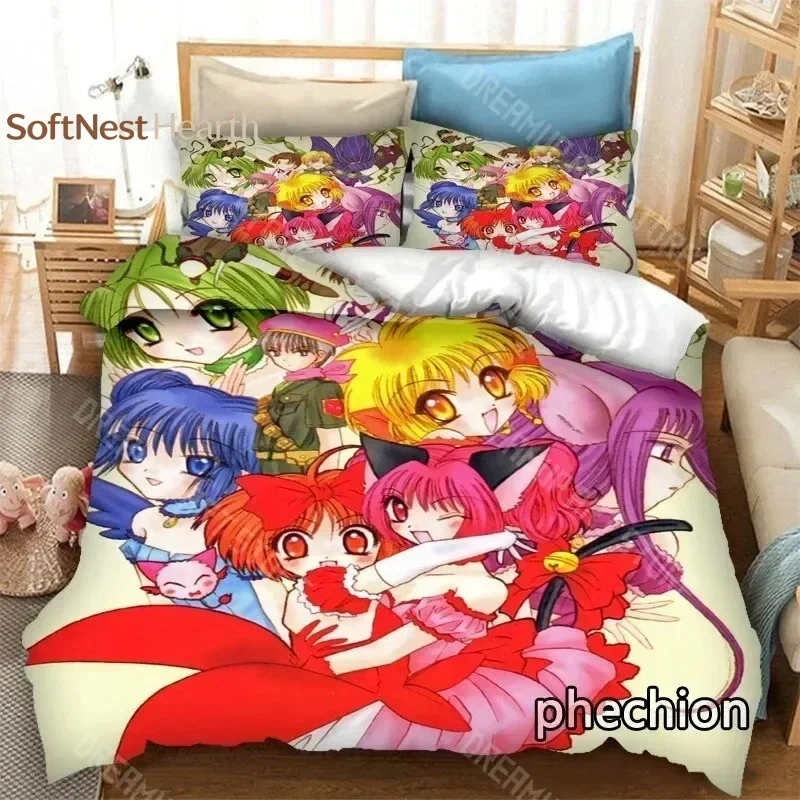 2026 3D Print Tokyo Mew Mew Anime Bedding Set Duvet Covers Pillowcases One Piece Comforter Bedding Sets Bedclothes Bed