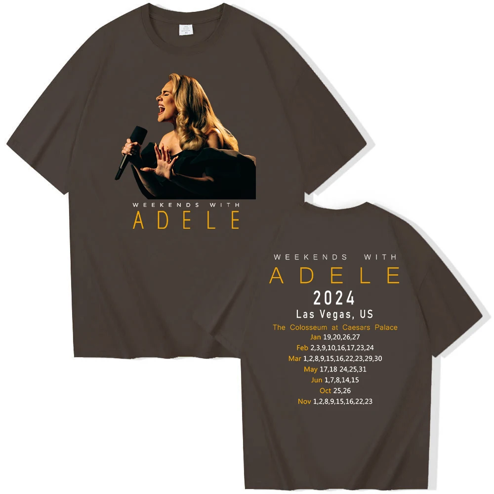 Adele Tour 2024 Weekends With Adele T-shirt O-Neck Short Sleeve Shirts Fans Gift