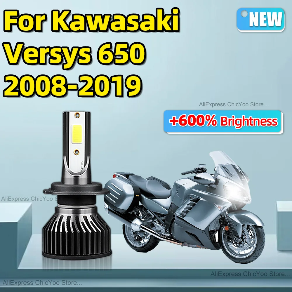 For Kawasaki Versys 650 2008 2009 2010-2019 1PCS High Quality 6000K 15000LM H7 LED Headlight Motorcycle Bulb Motorbike Lamp 12V