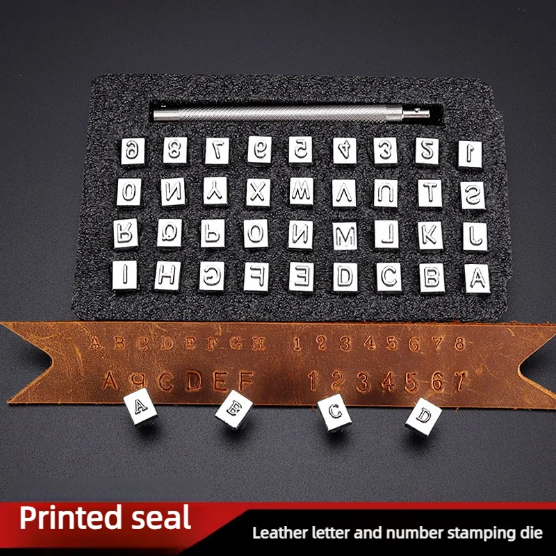 

Инструменты для вырезания и художественной печати по коже: 36 штампов-форм для алфавитного штампования, цифровых и ручных вырезок, для работы с прессом