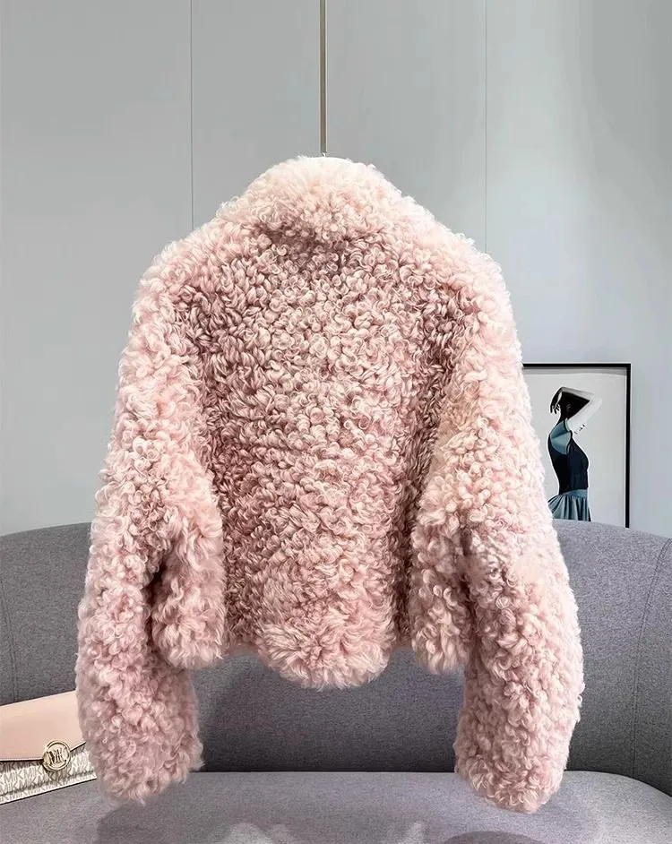 Kunstpelzjacken, Mäntel für Damen, auffällig, über dem Knie, Street Lady, mit Falten am Saum, gepolstert, V-förmiger Ausschnitt, coole Outfits, gemütlich, Distressed