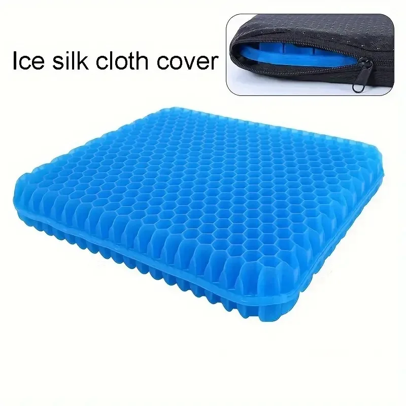 Large Thick Gel Seat Cushion with Non-slip Cover Honeycomb Breathable Butt Pad for Hip Tailbone Pain Relief Car Office