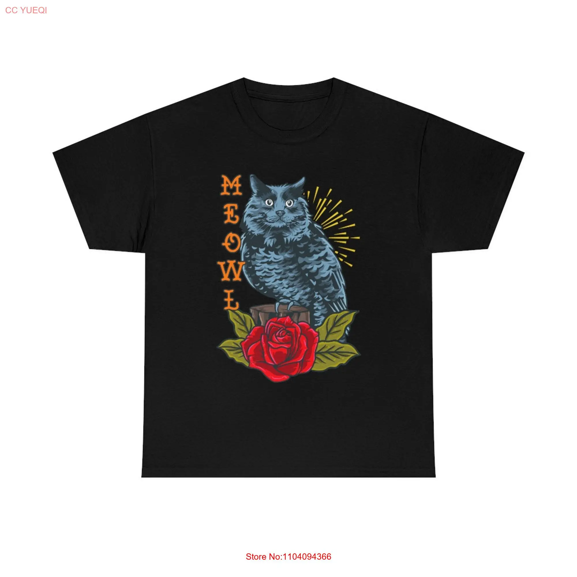 Meowl Owl And Cat T shirt Funny Lover long or short sleeves