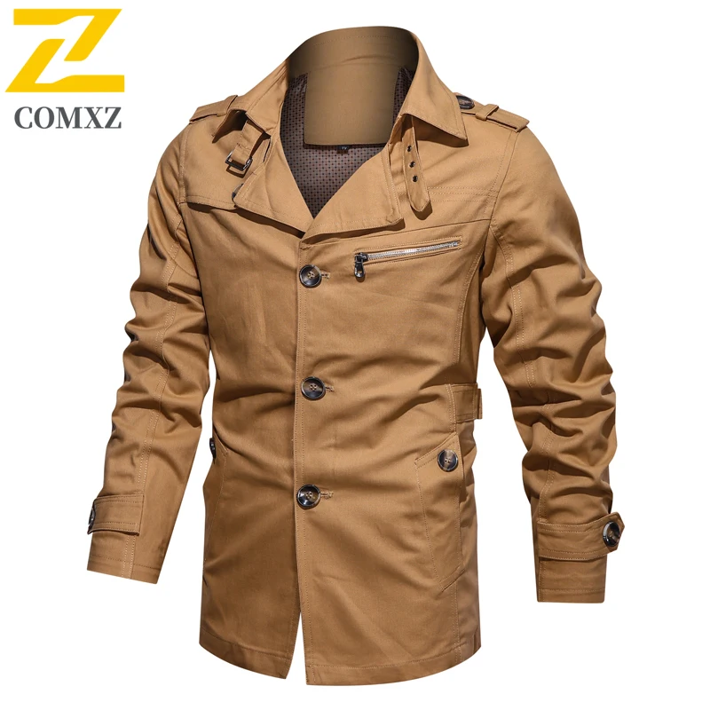 

Мужской легкий хлопковый плащ, свободный деловой повседневный туристический плащ больших размеров, офисная удобная ветровка, куртка