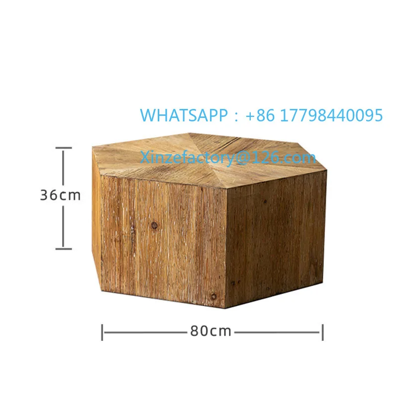 Customizable Small Apartment B&B Bedroom Wooden Small Side Table Simple Solid Wood Home Coffee Table Studio Retro Style Small