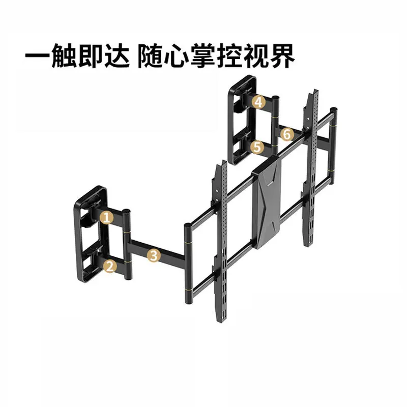 TV hanger, TV bracket, swinging and retractable TV rack, ultra-thin embedded bracket, avoiding sockets and not blocking