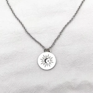 Série de TV The Eclipse Ayan Khaotung Cosplay Moon Star Pingente circular Colar de aço de titânio Acessórios de joias para amantes 10 principais vendas diabolik lovers colar - №5