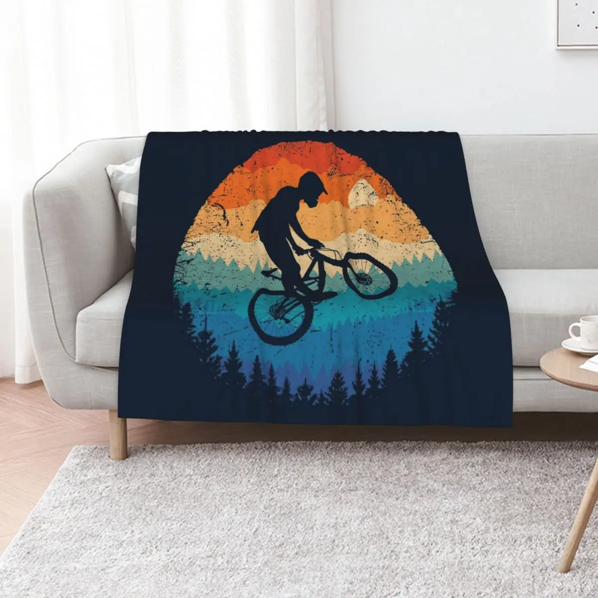 

Mountain Biking Retro Throw Blanket wednesday Soft Thins Decorative Sofas Blankets
