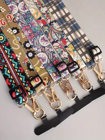 Mobile Phone Clip Antilost Retro Pattern Strap Crossbody Long Straps Adjustment Length Hanging Universal Neck Lanyard for iPhone